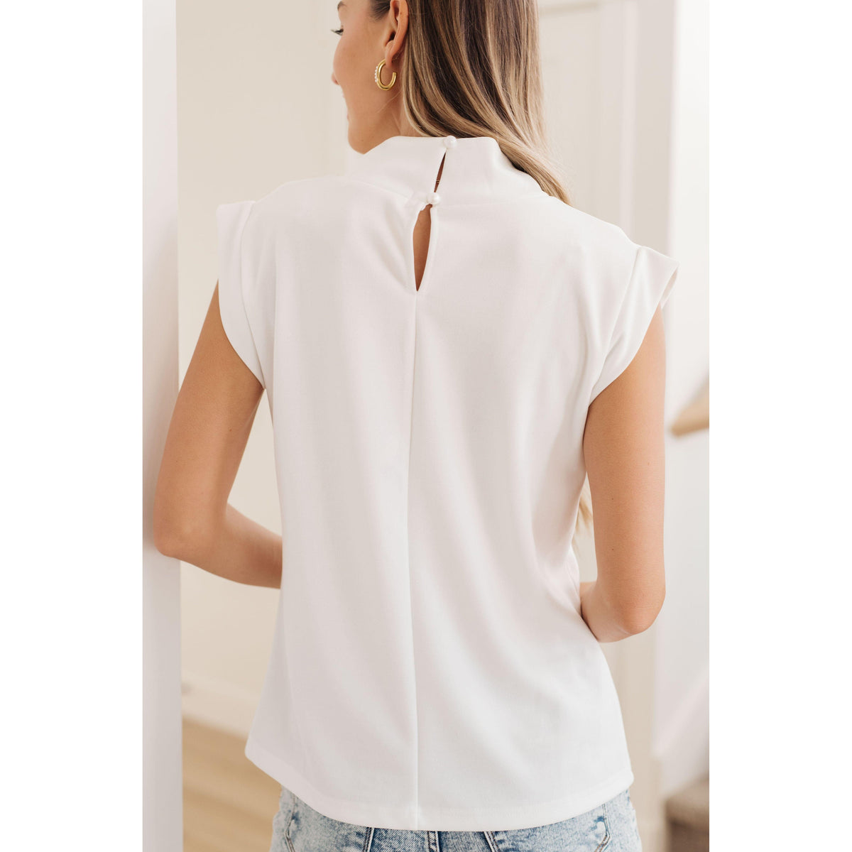 Overqualified Mock Neck Cap Sleeve Top - becauseofadi