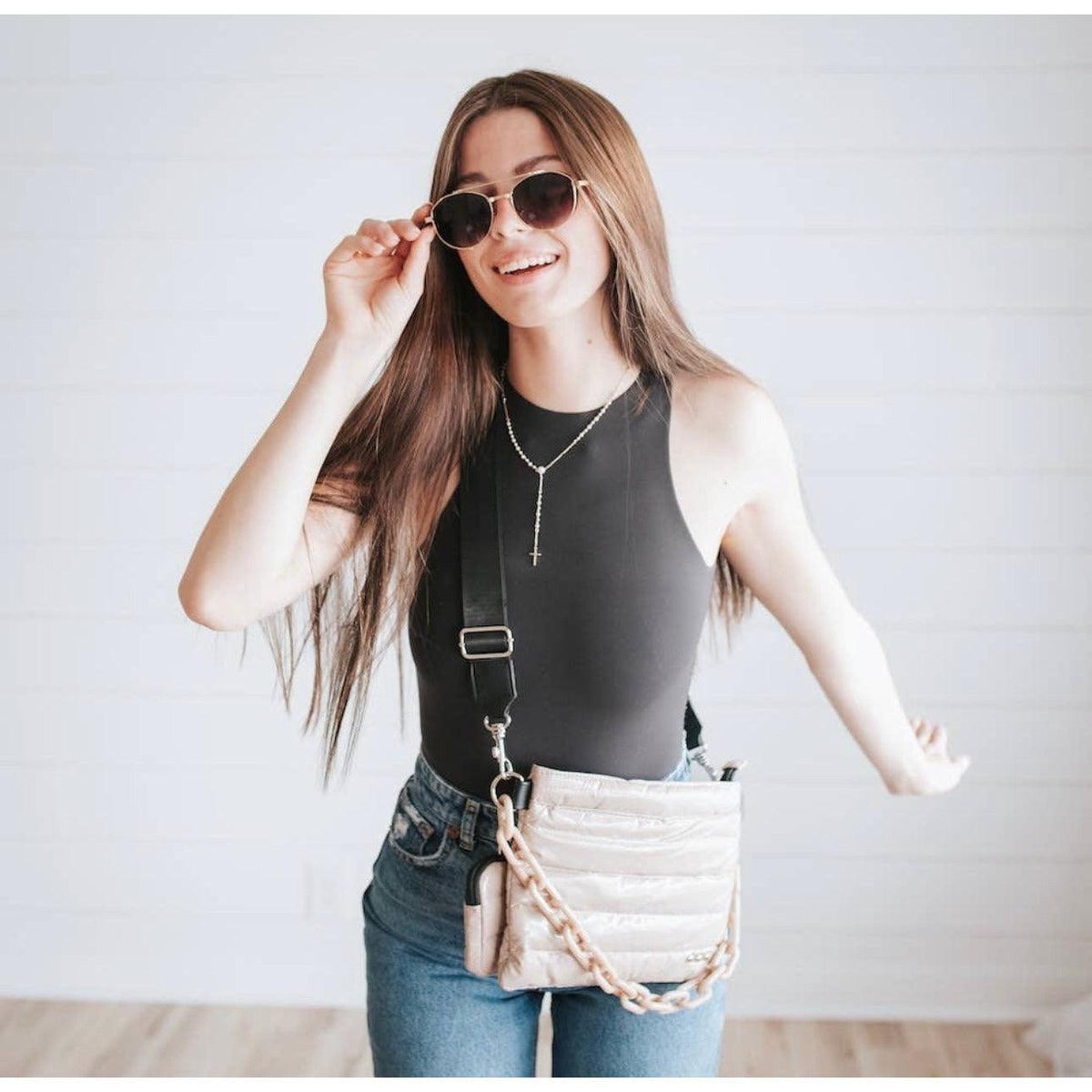 Women's Nova Nylon Chain Crossbody Bag | Pretty Simple - becauseofadi