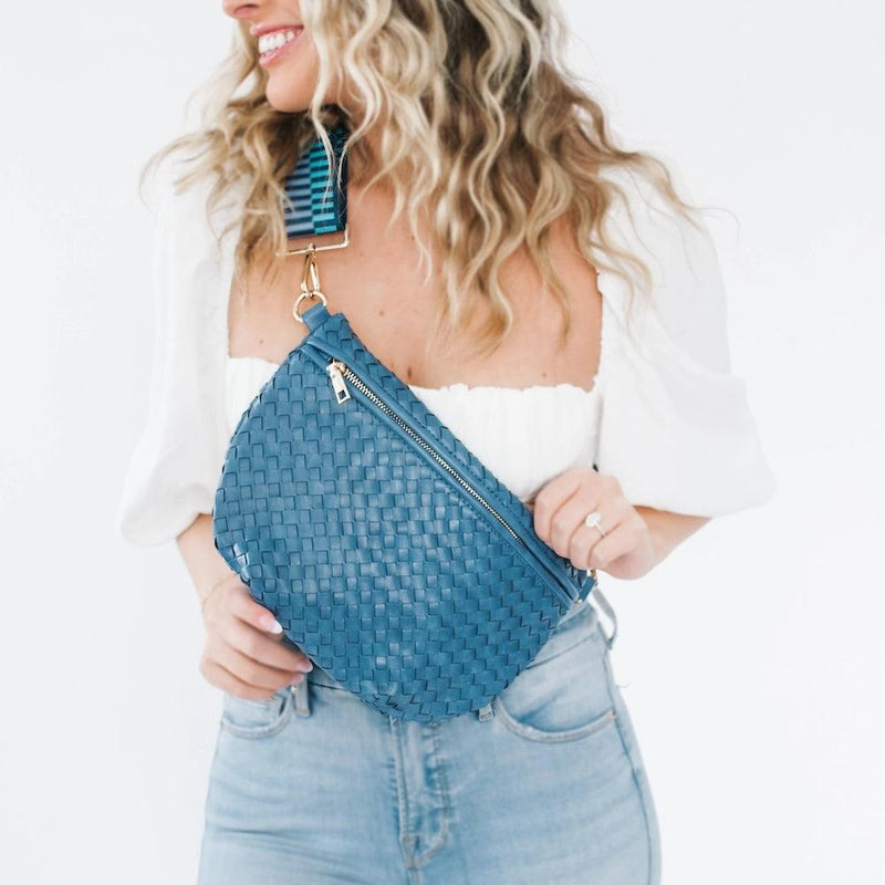 Pretty Simple | Woven Westlyn Bum Bag | Womens Vegan Leather Bag - becauseofadi