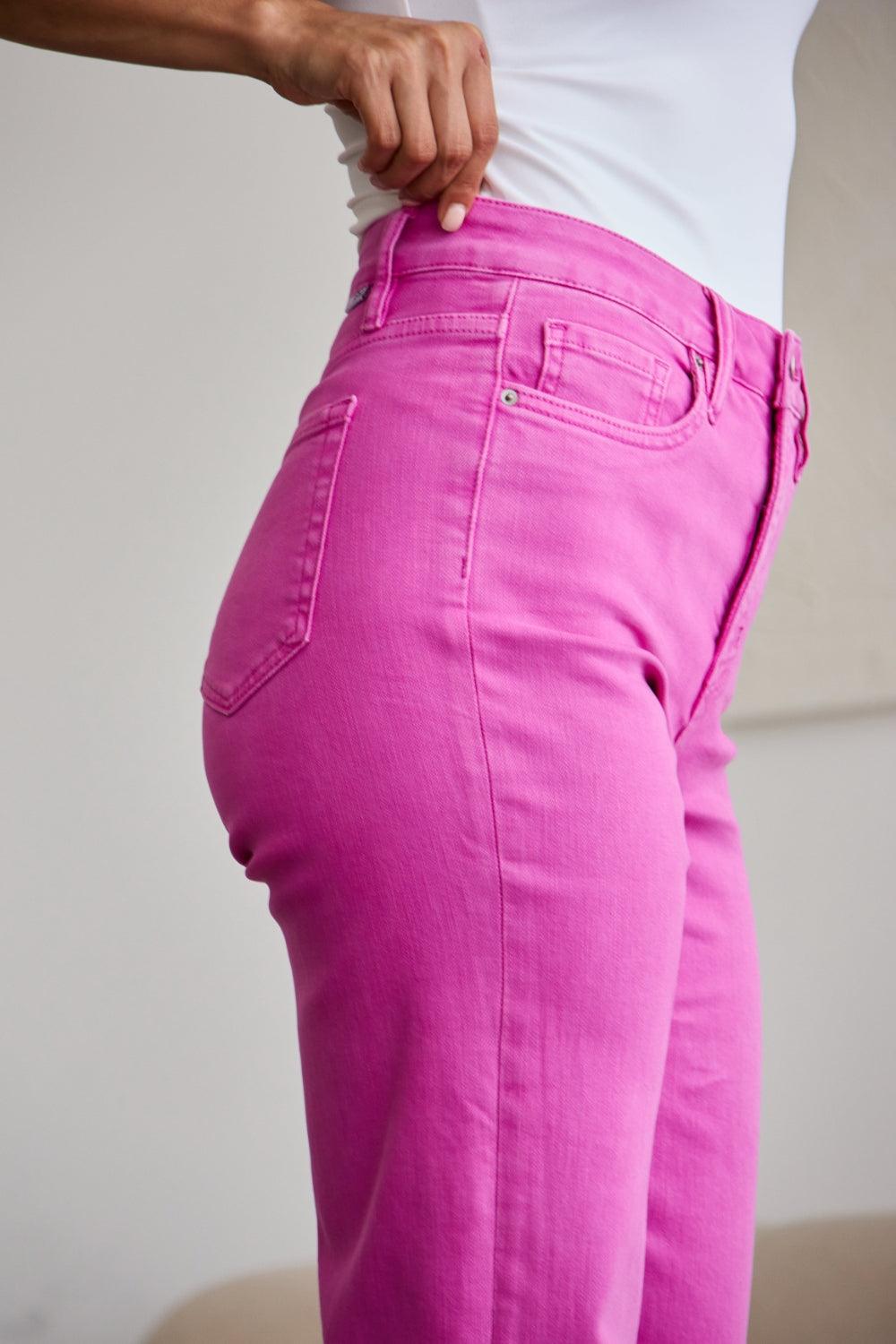RFM | Crop Chloe Tummy Control High Waist Raw Hem Jeans - becauseofadi