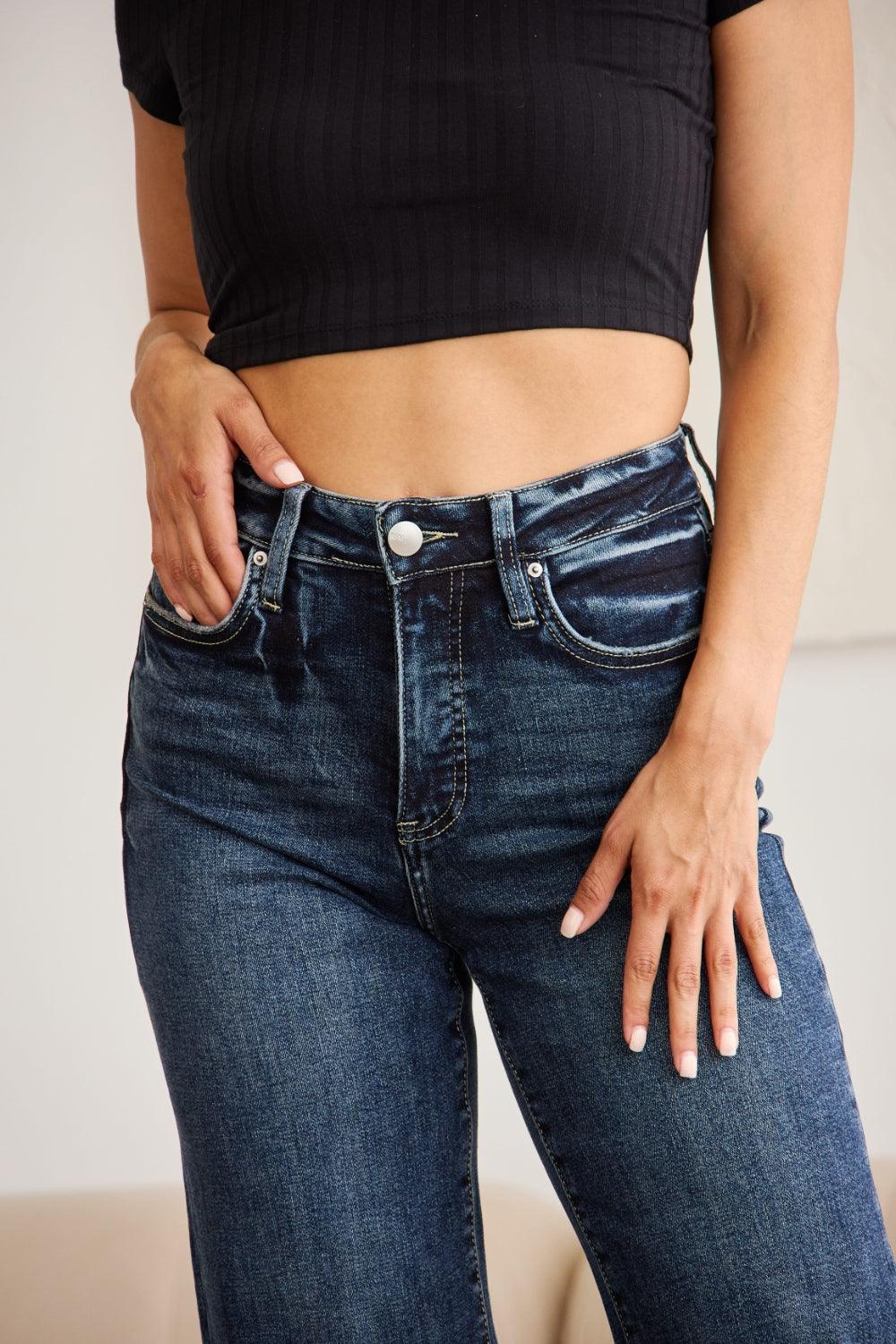 RFM | Tummy Control High Waist Raw Hem Jeans - becauseofadi