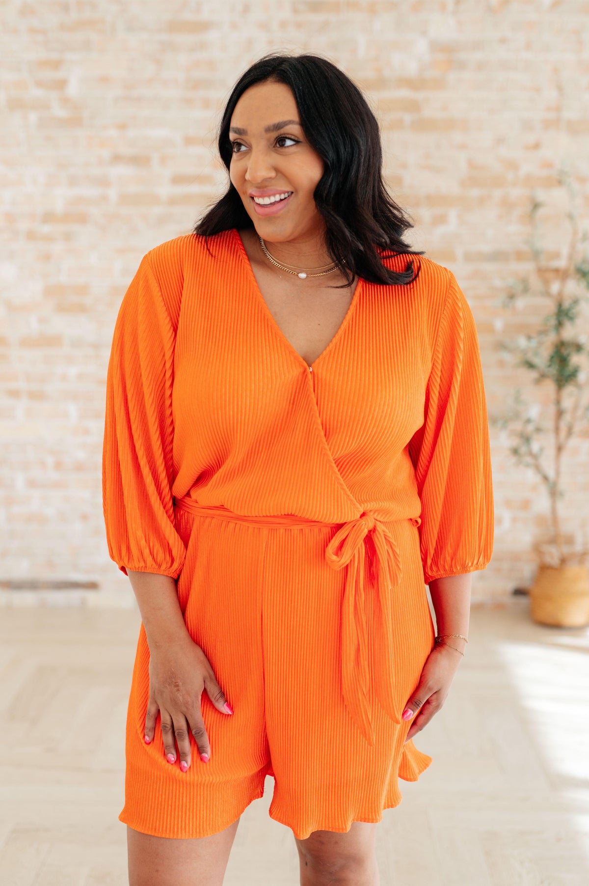 Roll With me Romper in Tangerine - becauseofadi