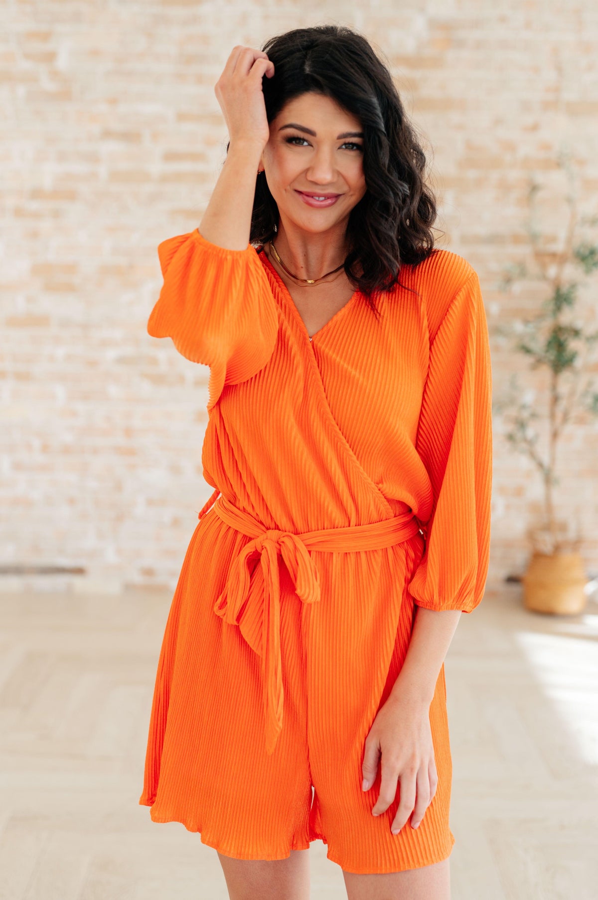 Roll With me Romper in Tangerine - becauseofadi