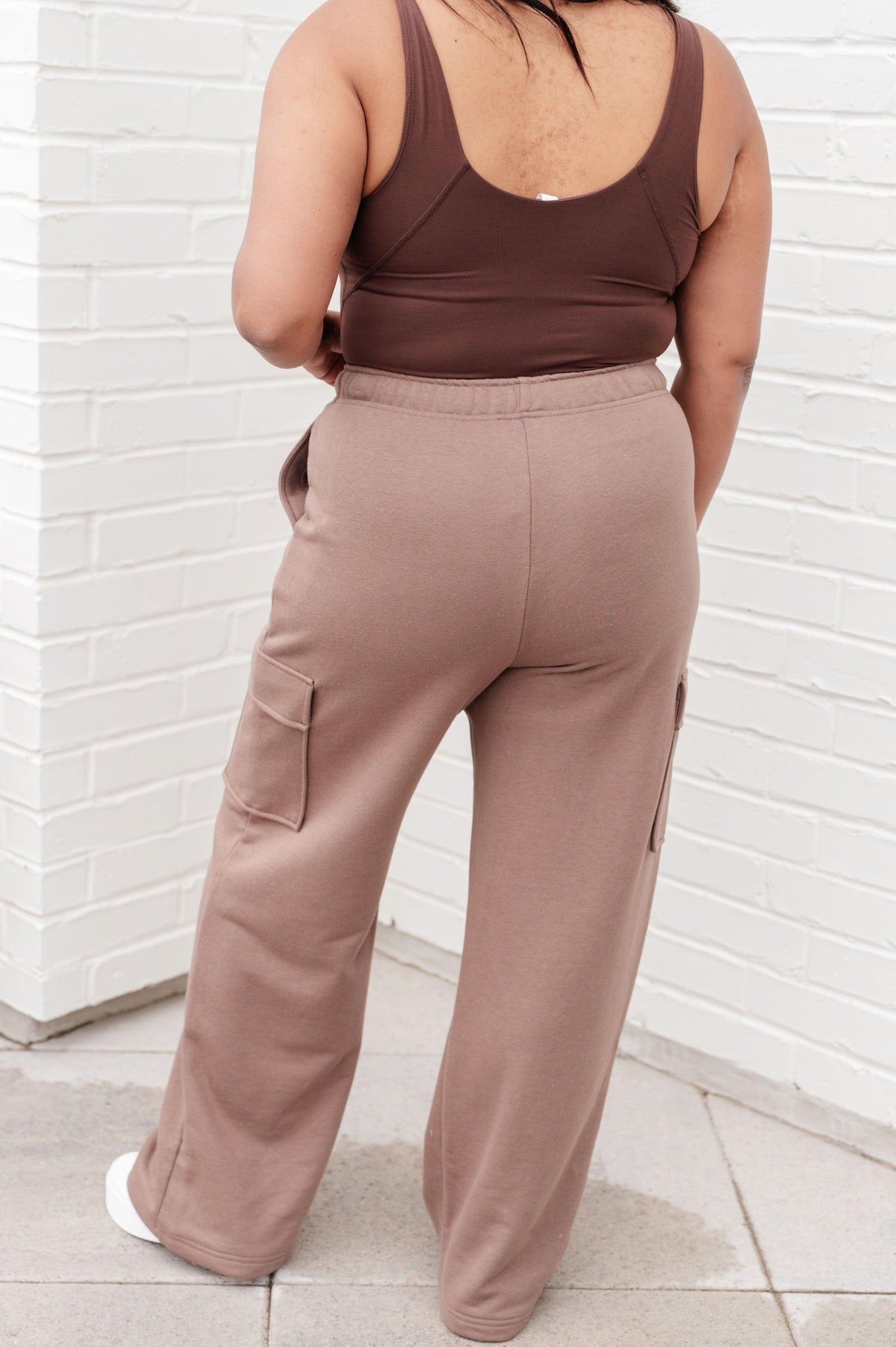 Run, Don't Walk Cargo Sweatpants in Smokey Brown - becauseofadi