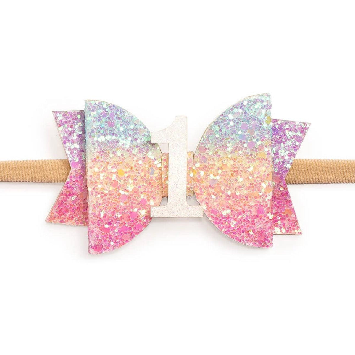 Pastel Rainbow Kids Birthday Hair Bow Clip | Sweet Wink - becauseofadi