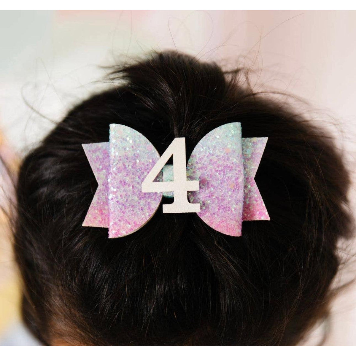 Pastel Rainbow Kids Birthday Hair Bow Clip | Sweet Wink - becauseofadi