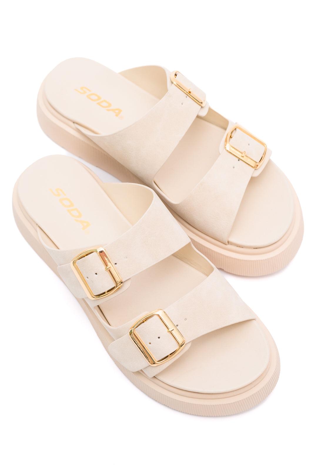 Taking That Next Step Double Strap Platform Sandals - becauseofadi