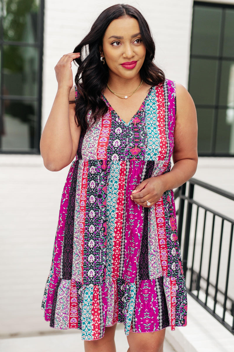 That's So Boho Mixed Print Sleeveless Dress - becauseofadi