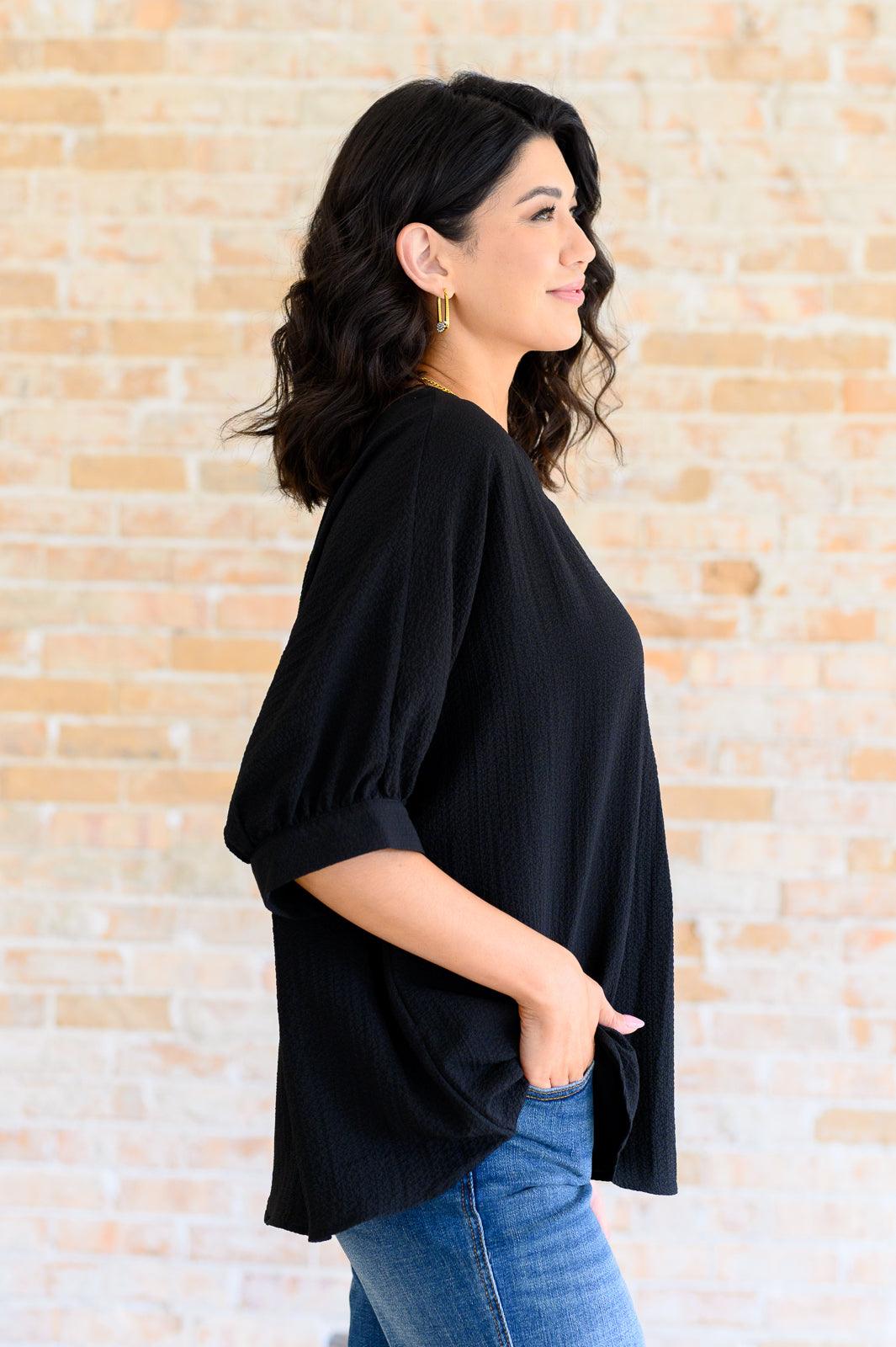 Up For Anything V-Neck Blouse in Black - becauseofadi