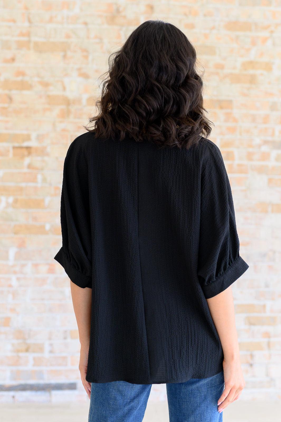 Up For Anything V-Neck Blouse in Black - becauseofadi