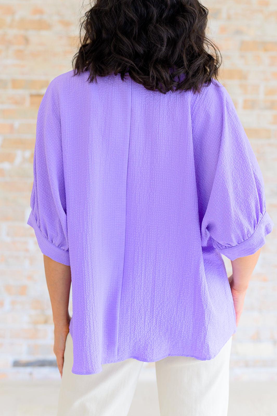 Up For Anything V-Neck Blouse in Lavender - becauseofadi