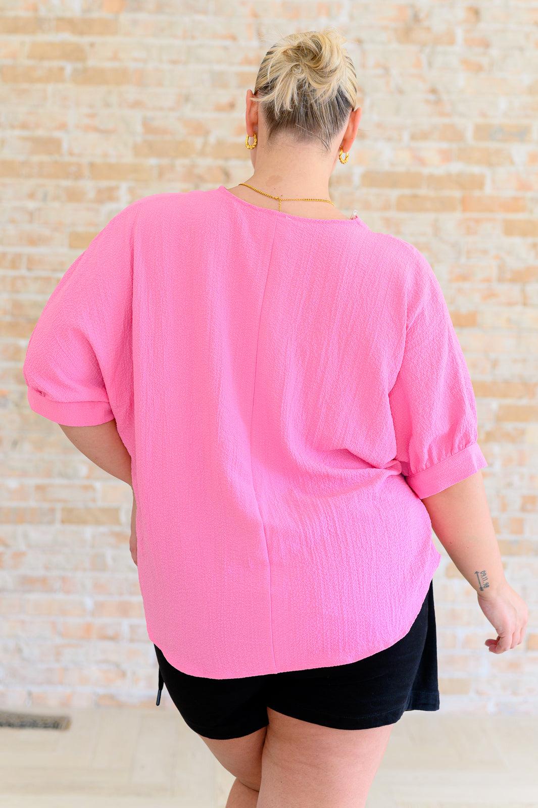 Up For Anything V-Neck Blouse in Pink - becauseofadi