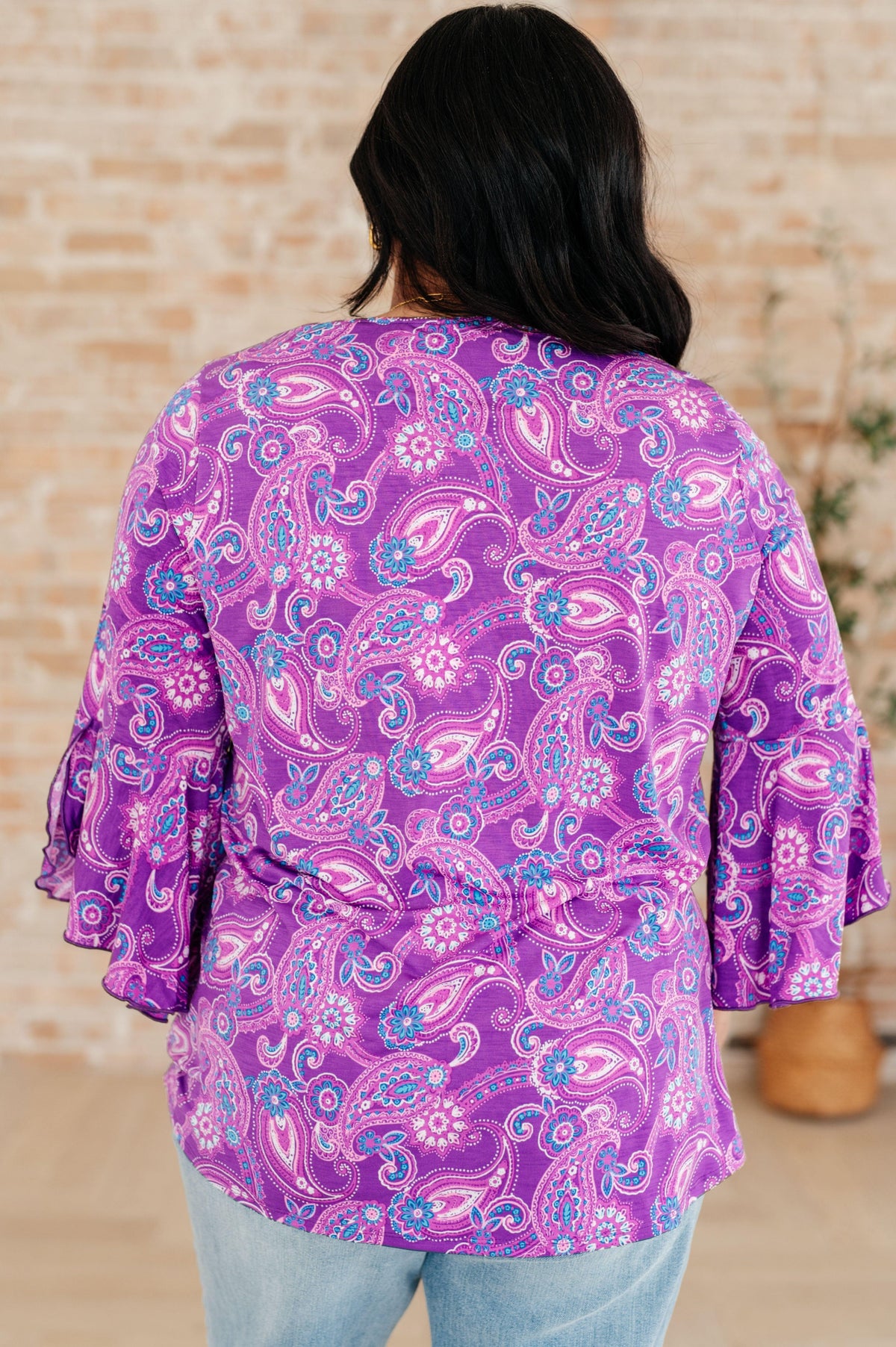 Willow Bell Sleeve Top in Lavender Paisley - becauseofadi