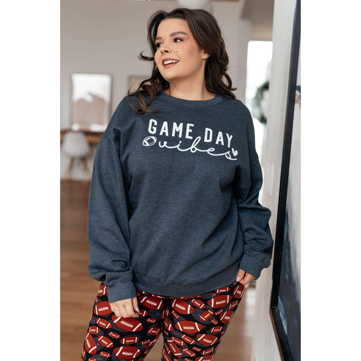 Women's Game Day Vibes Pullover in Gray - becauseofadi