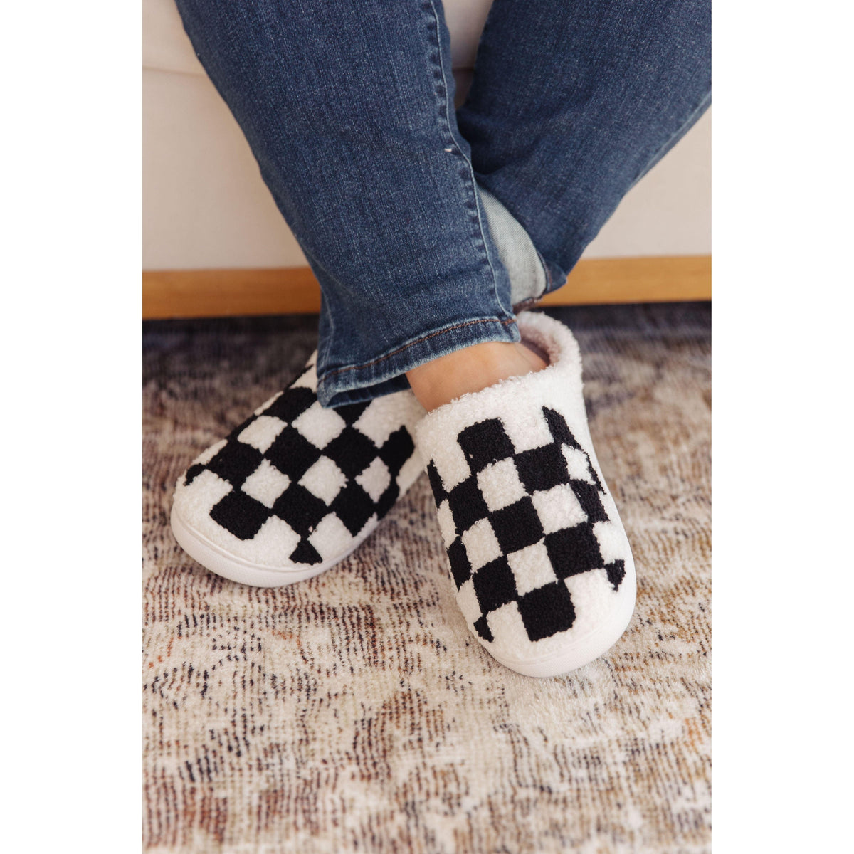 Checked Out Slippers in Black - becauseofadi