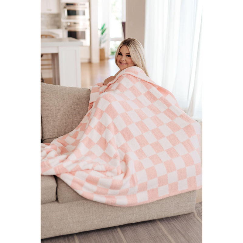 Cuddle Culture | Penny Blanket Single Cuddle Size in Pink Check - becauseofadi