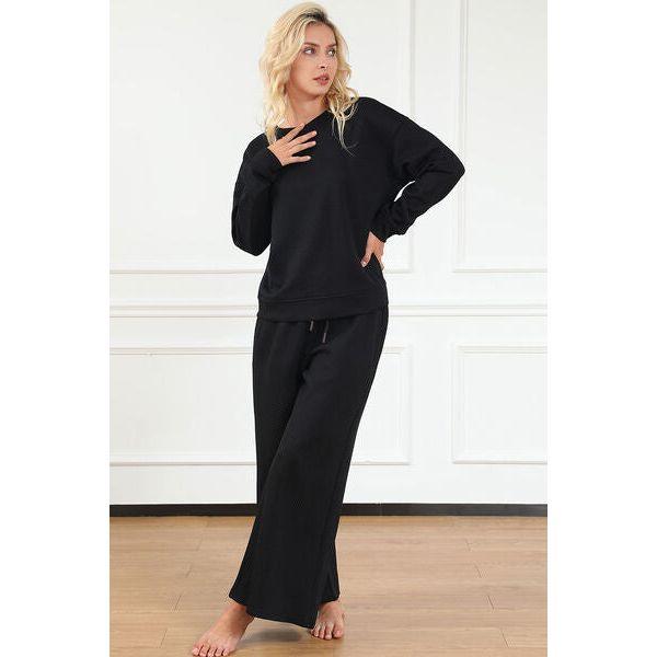 CozyChic Comfort Set Long Sleeve Top and Pants Set - becauseofadi