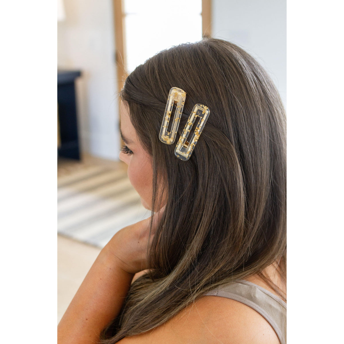 Double Trouble 2 Pack Hair Clip in Gold Leaf - becauseofadi