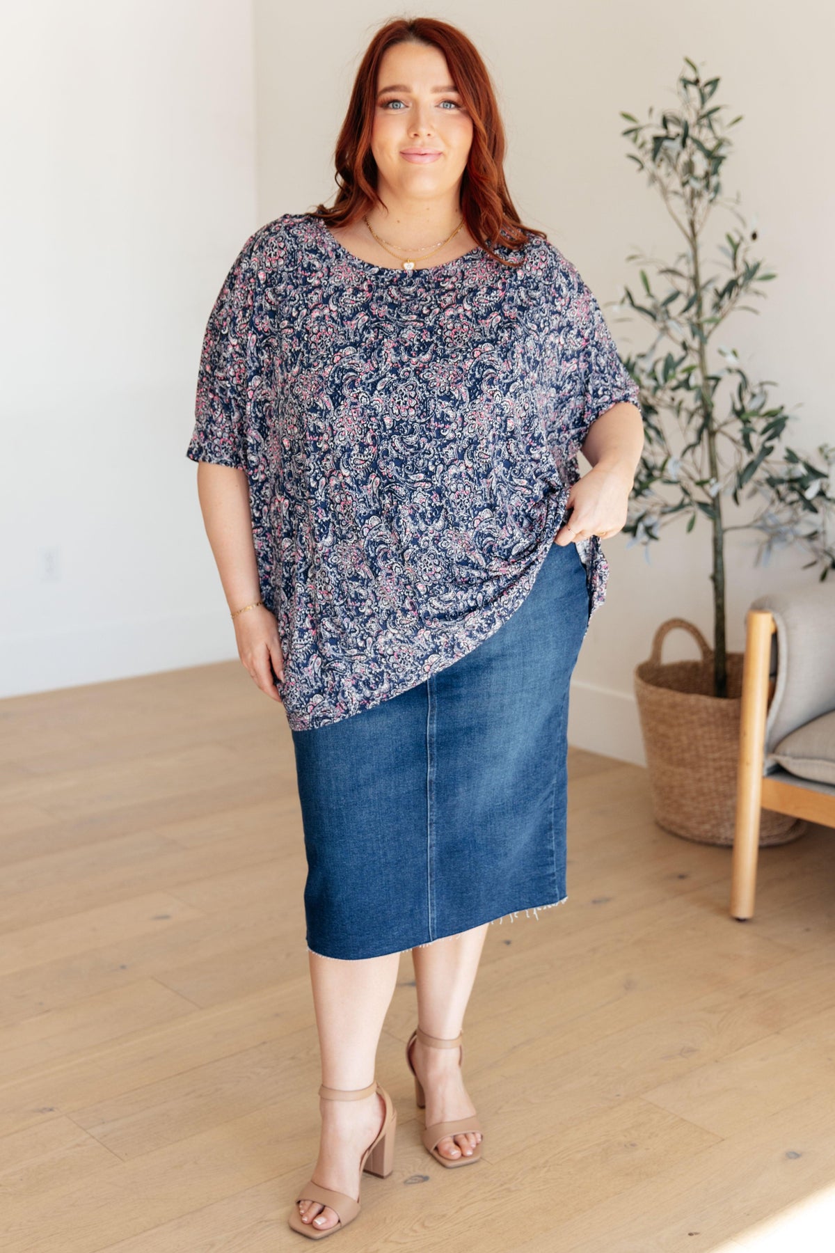 Essential Blouse in Navy Paisley - becauseofadi