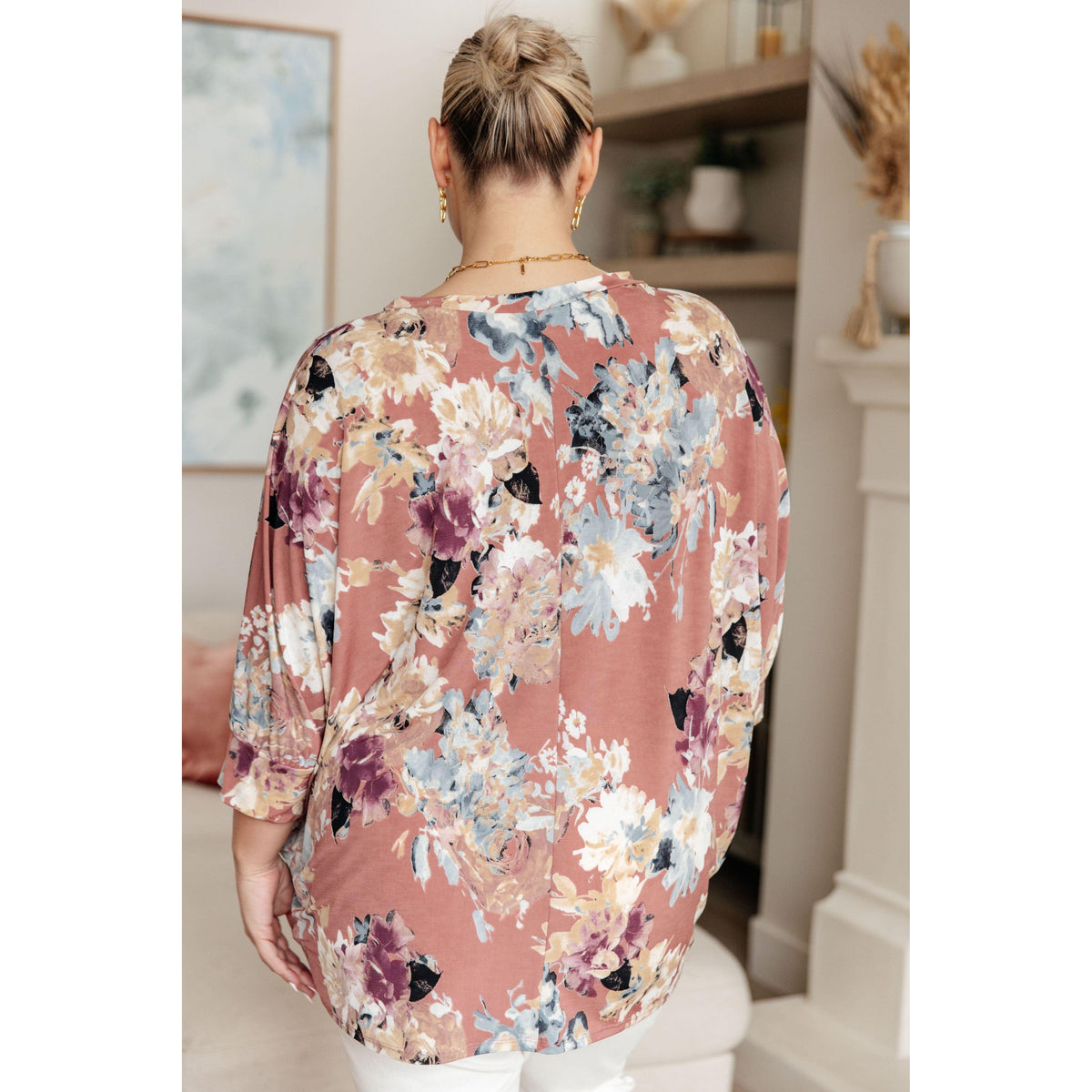 Float On Floral Top in Marsala - becauseofadi