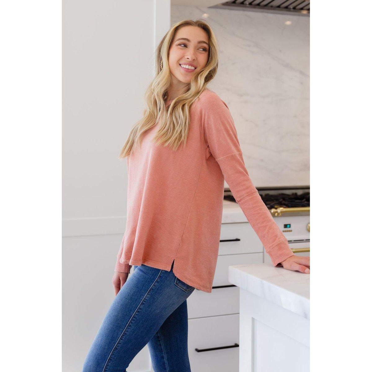 Fun Beginnings Raglan Top In Dusty Mauve - becauseofadi