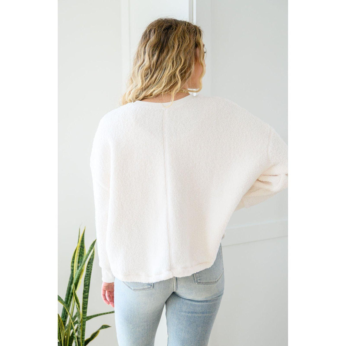 Fuzzy Cuddles Sweater in Off White - becauseofadi