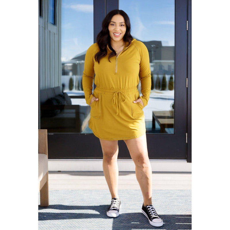 Getting Out Long Sleeve Hoodie Romper Gold Spice - becauseofadi