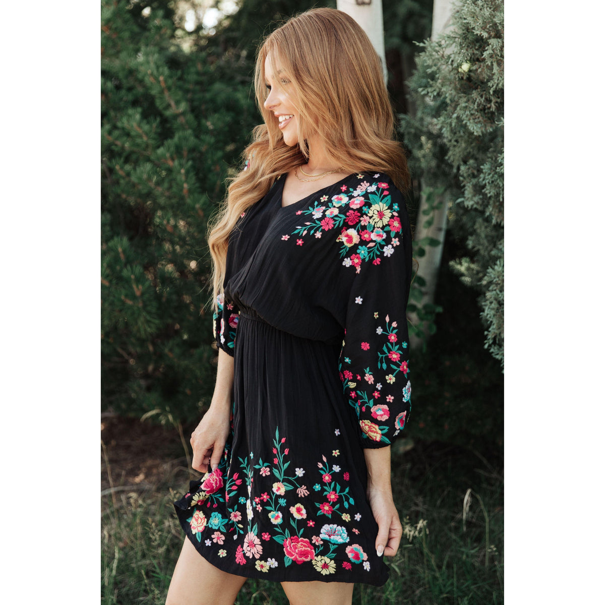 Happy To See You Floral Embroidered Dress - becauseofadi