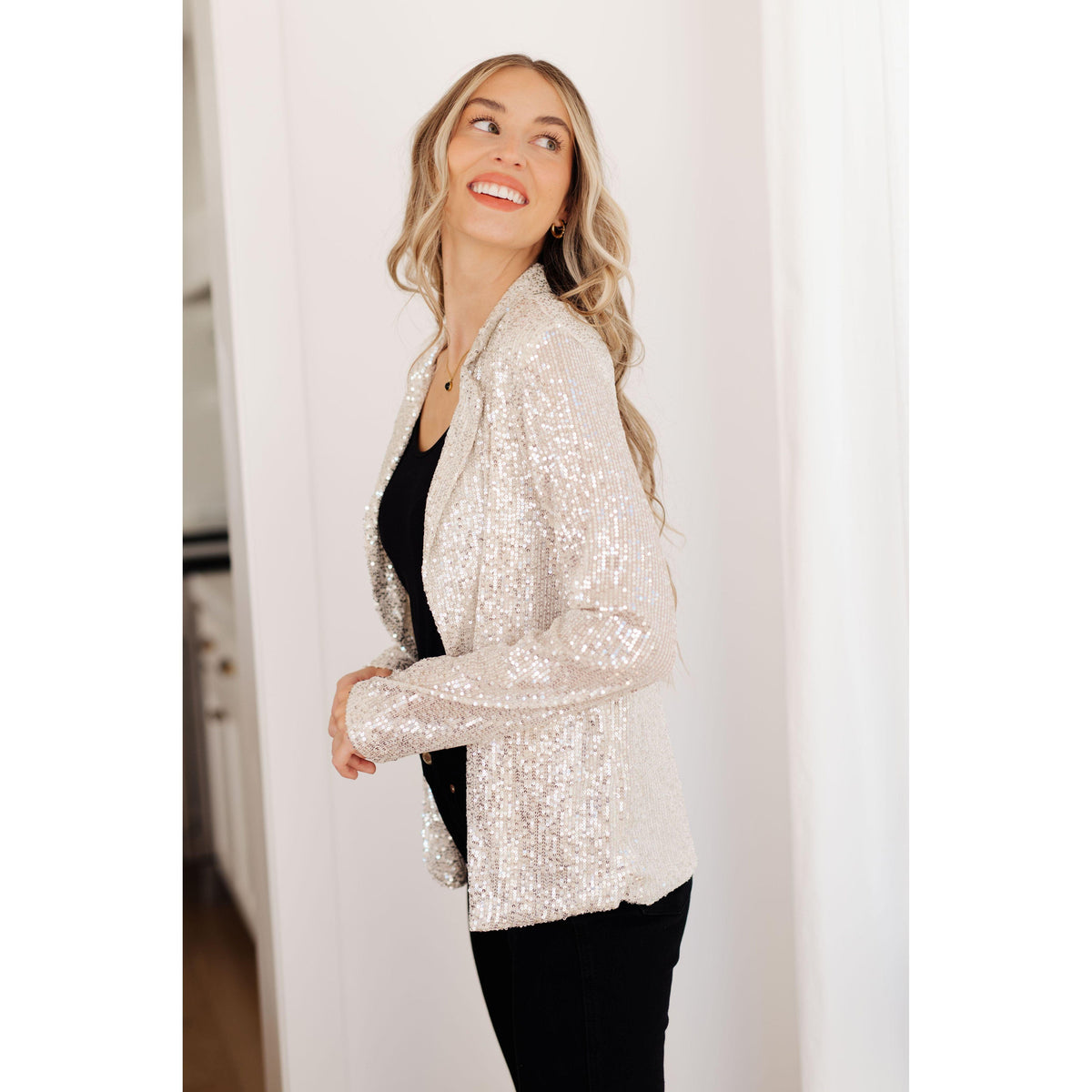 Haptics | Women's I Know You're Busy Sequin Blazer - becauseofadi