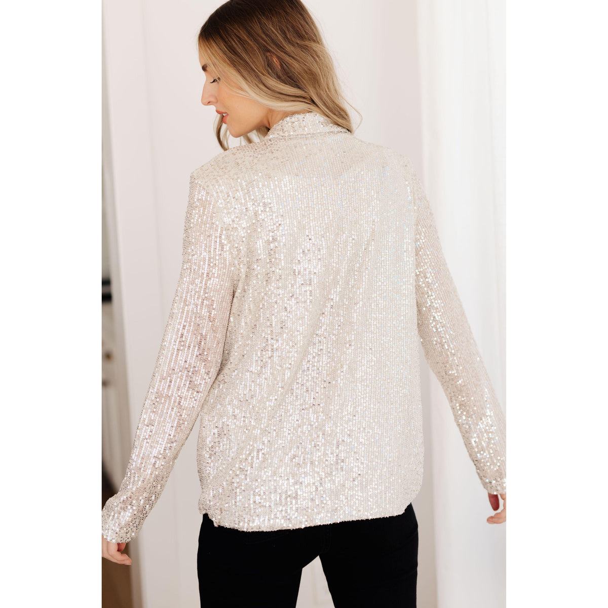 Haptics | Women's I Know You're Busy Sequin Blazer - becauseofadi