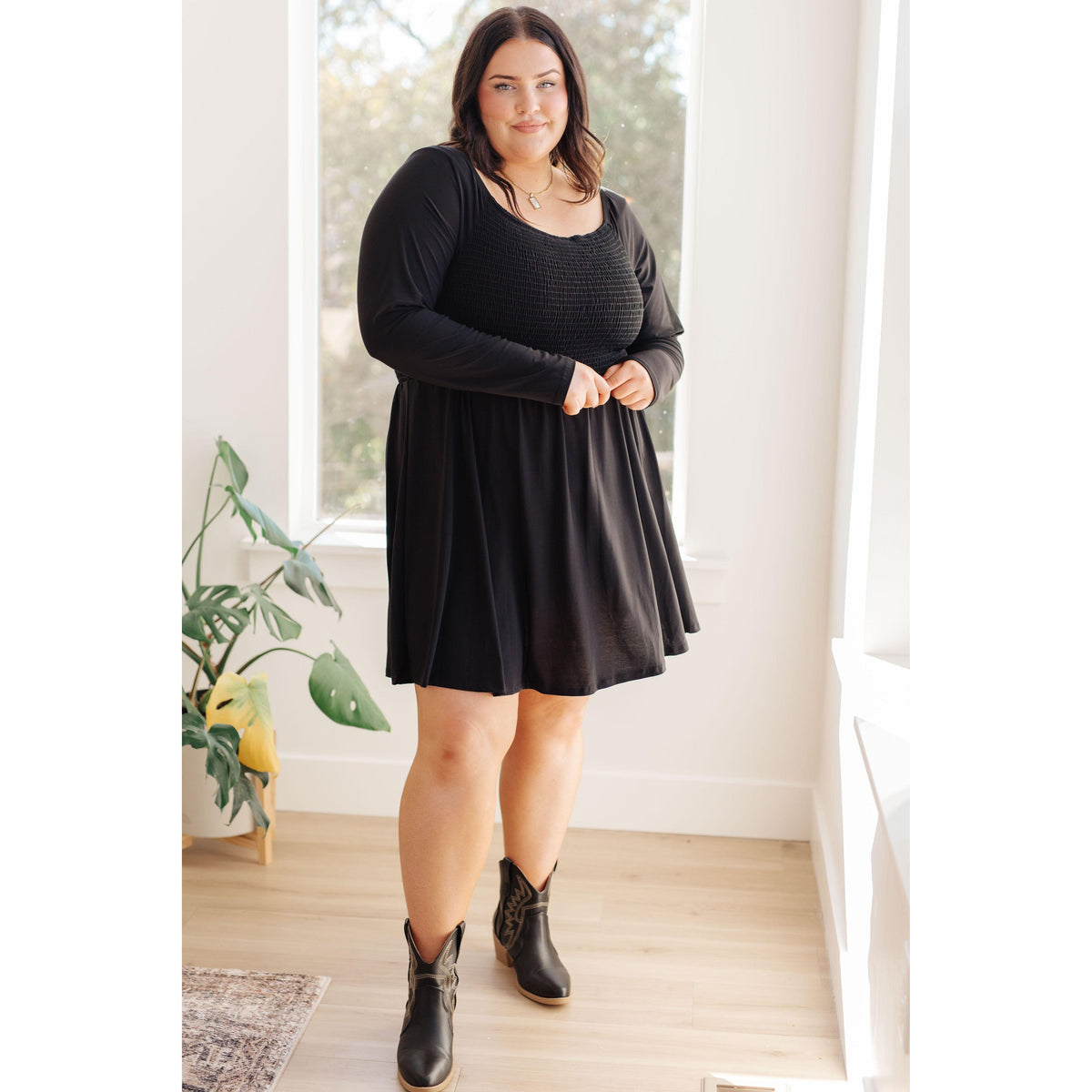 In the Thick of It Long Sleeve Skort Dress - becauseofadi