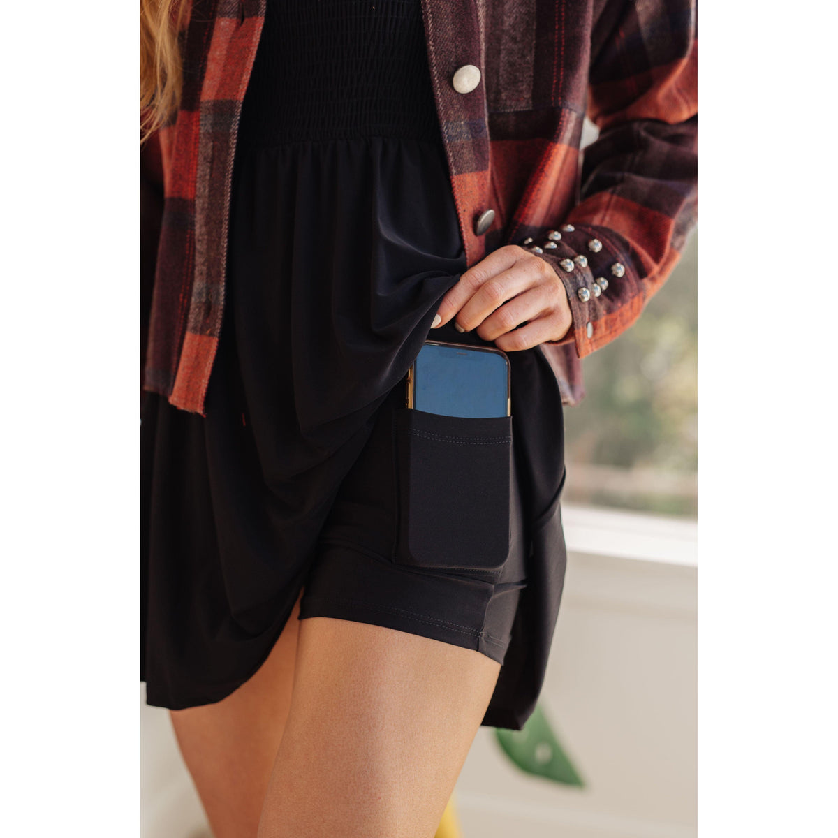 In the Thick of It Long Sleeve Skort Dress - becauseofadi