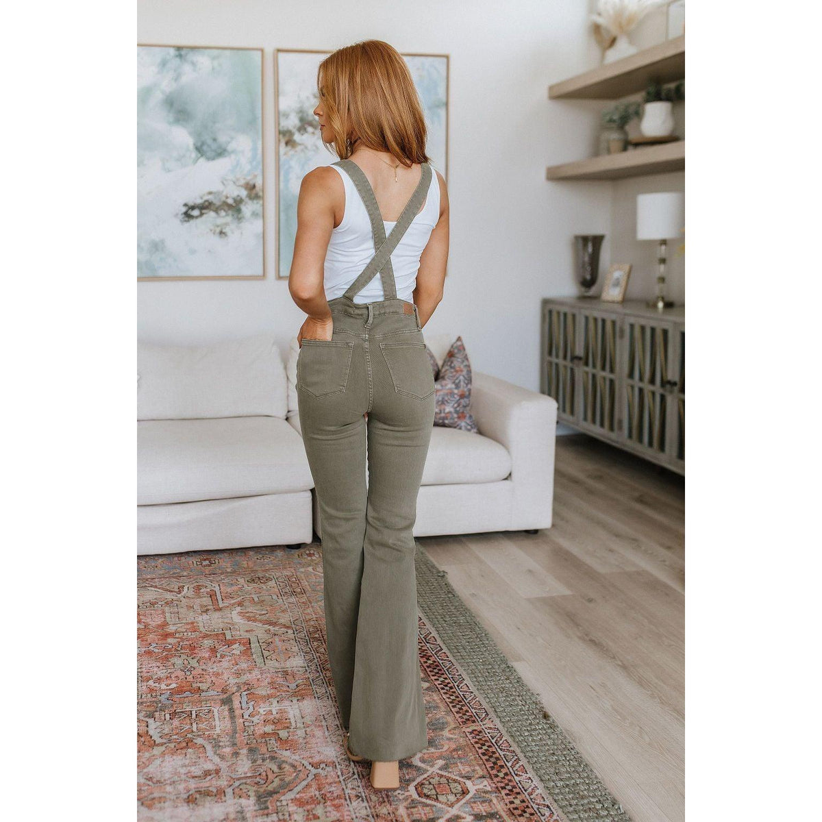 Olivia Control Top Release Hem Overalls in Olive | Judy Blue - becauseofadi