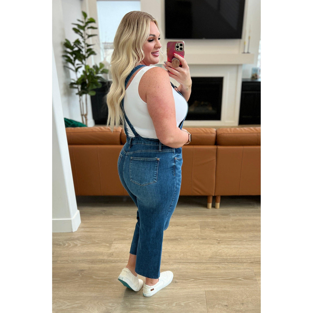 Judy Blue | Priscilla High Rise Crop Wide Leg Denim Overalls - becauseofadi