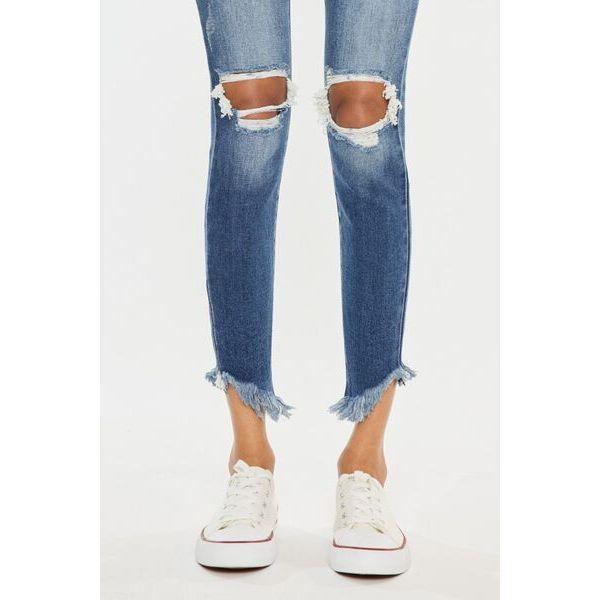 Kancan High Waist Distressed Raw Hem Ankle Skinny Jeans - becauseofadi