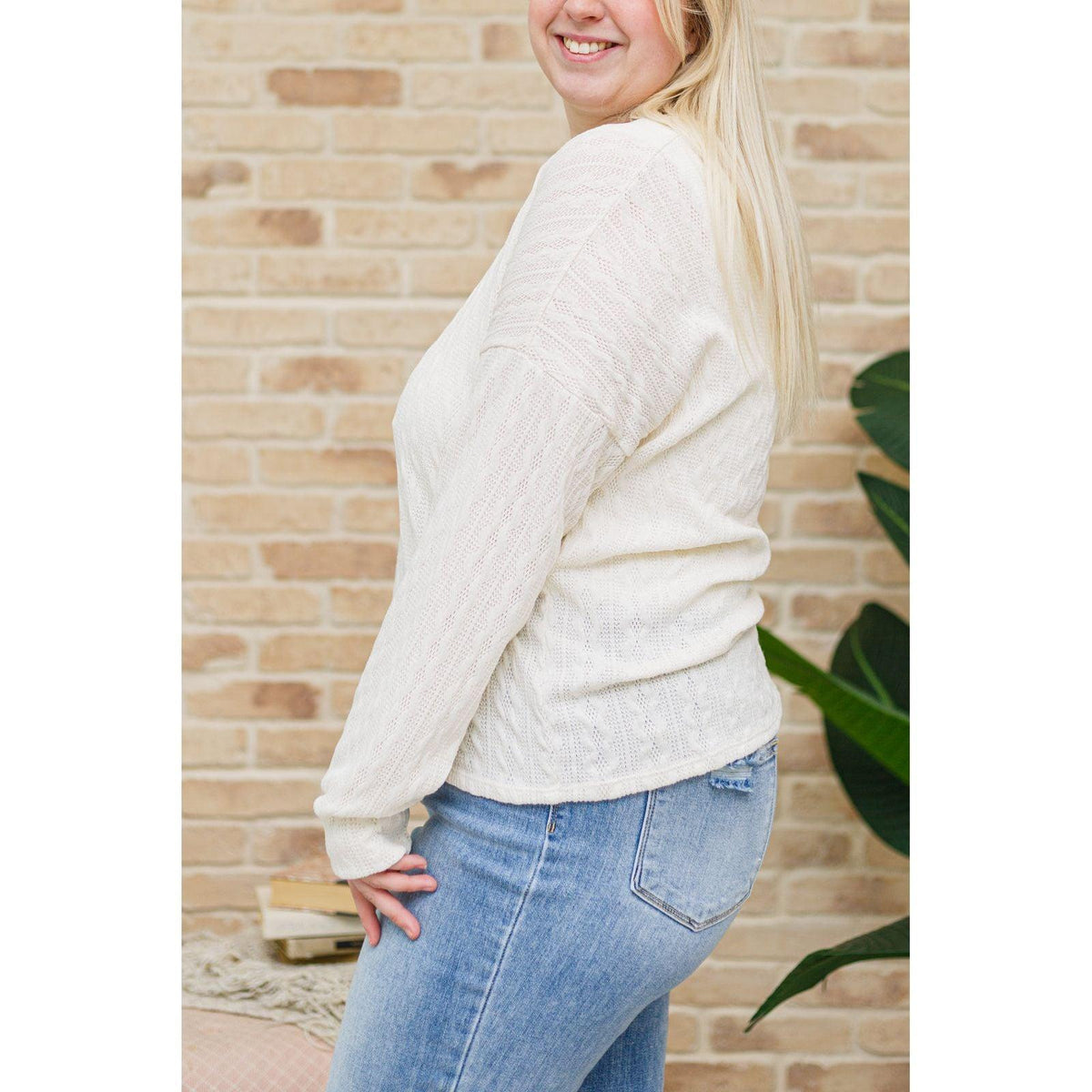 Keep Me Here Knit Sweater in Cream - becauseofadi