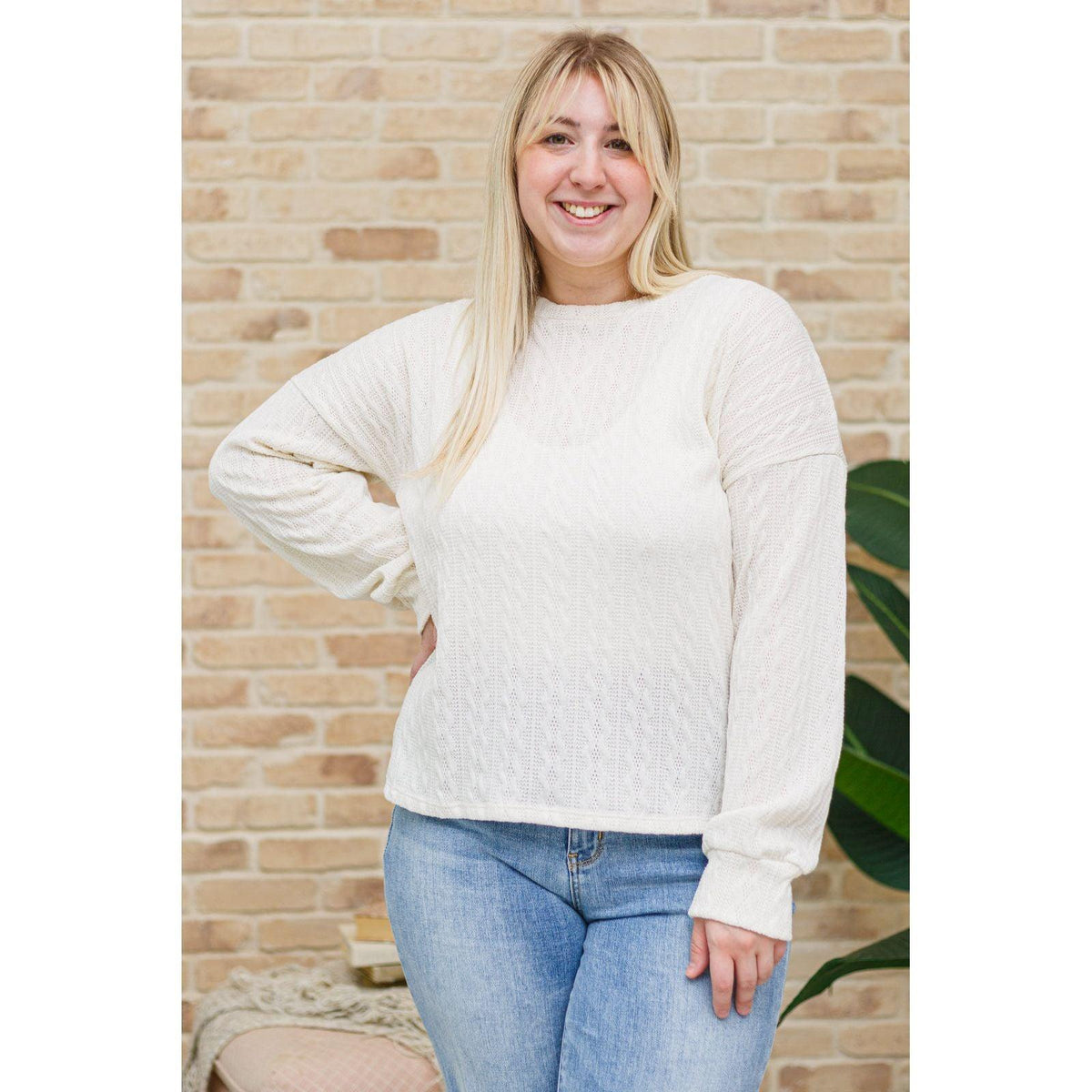 Keep Me Here Knit Sweater in Cream - becauseofadi