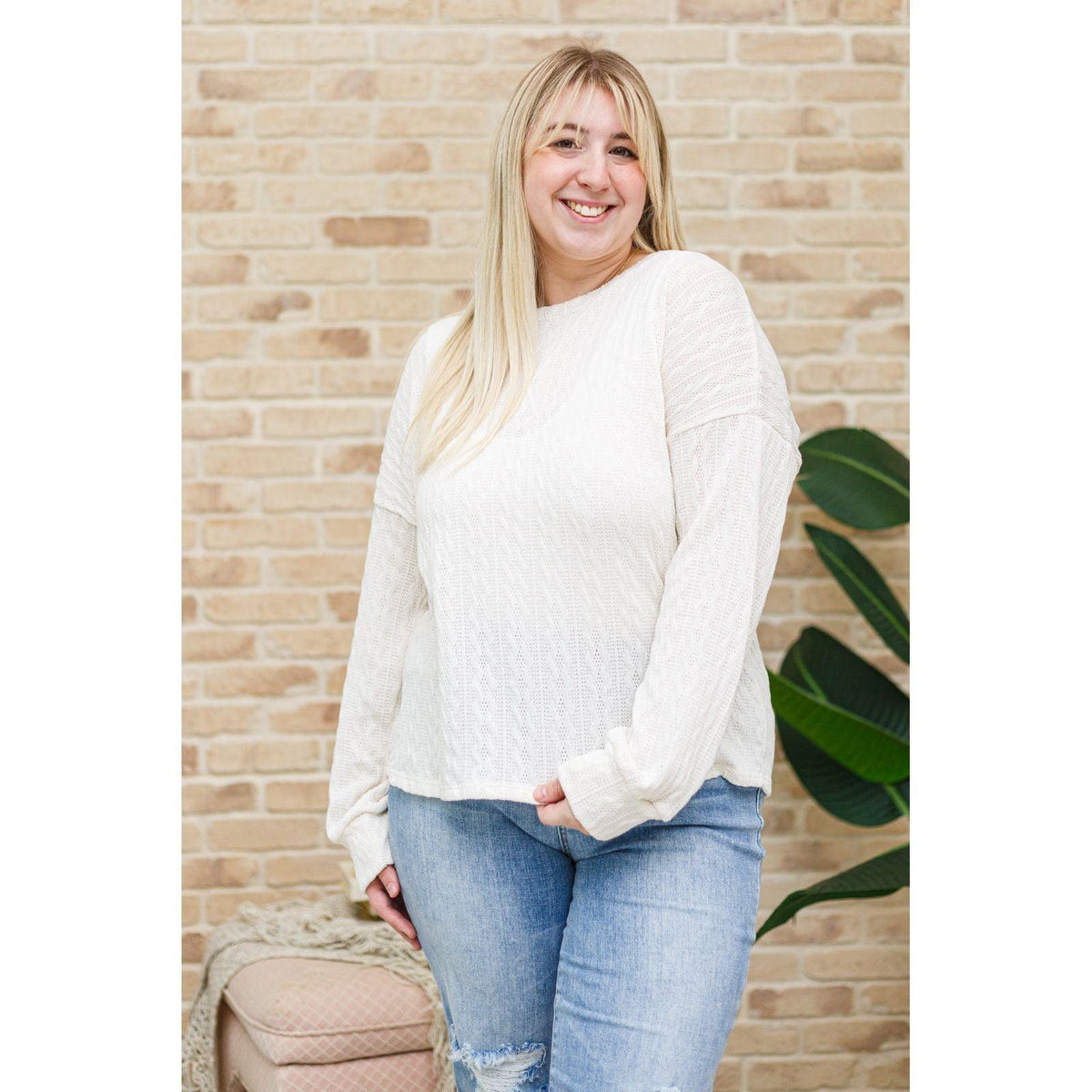 Keep Me Here Knit Sweater in Cream - becauseofadi