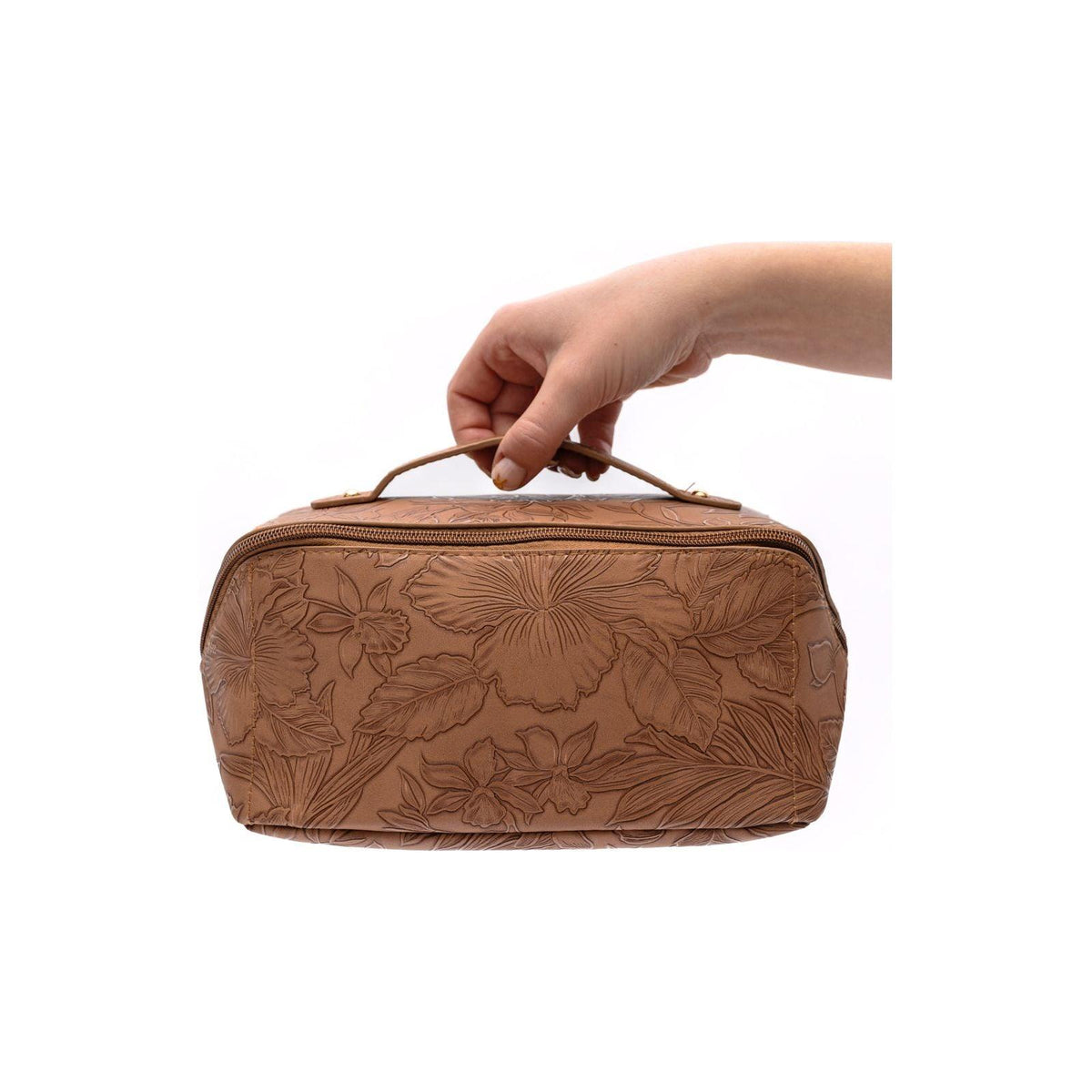 Life In Luxury Large Capacity Cosmetic Bag in Tan - becauseofadi