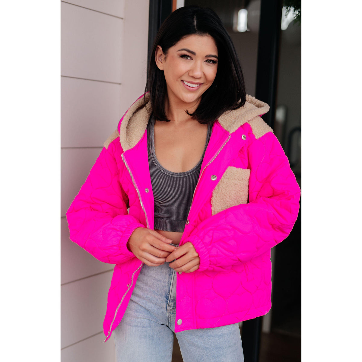 Not Sure How Puffer Jacket in Pink - becauseofadi