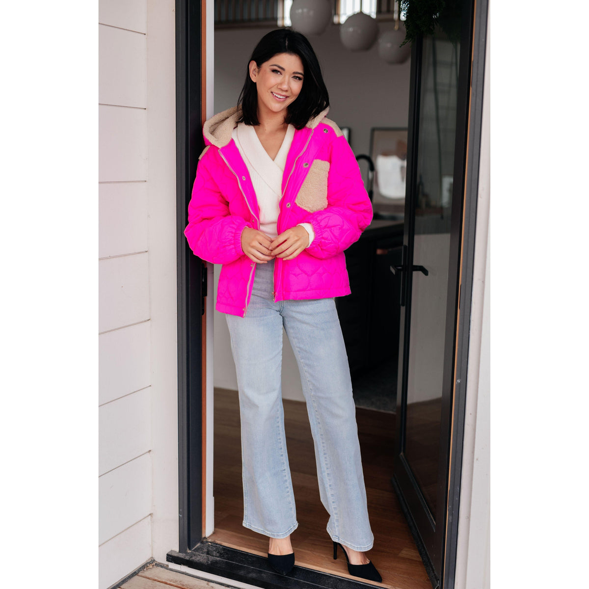 Not Sure How Puffer Jacket in Pink - becauseofadi