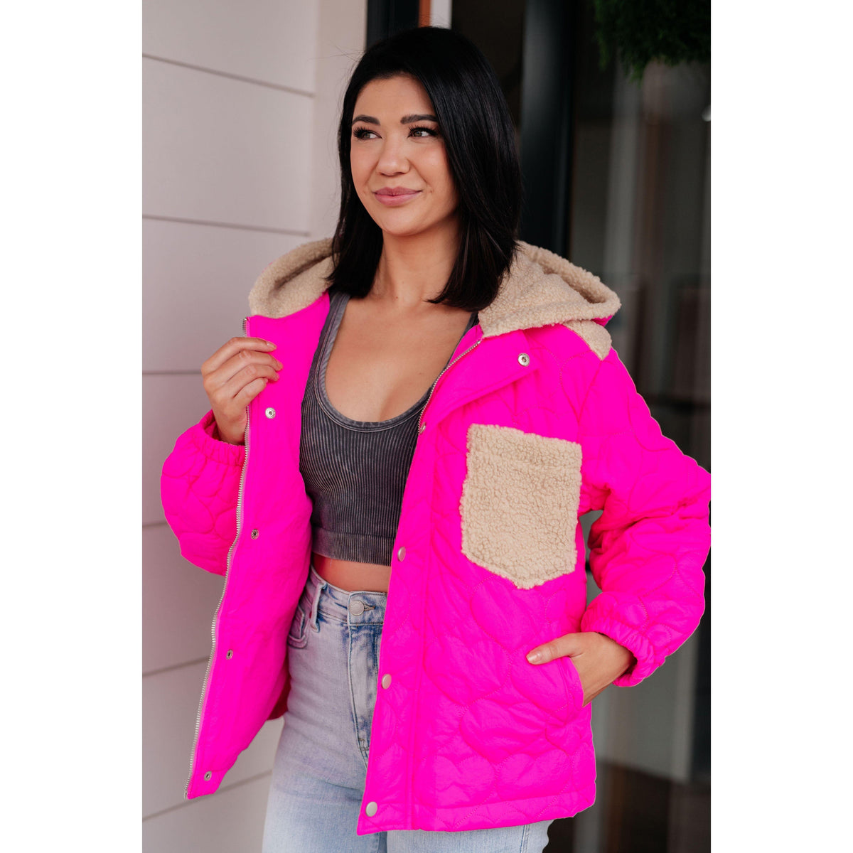 Not Sure How Puffer Jacket in Pink - becauseofadi