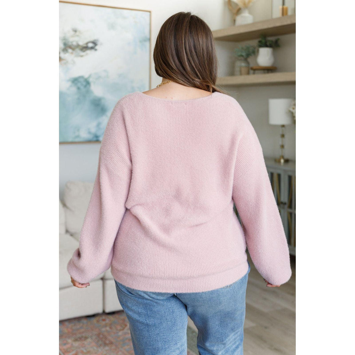 Plush Feelings V-Neck Sweater - becauseofadi