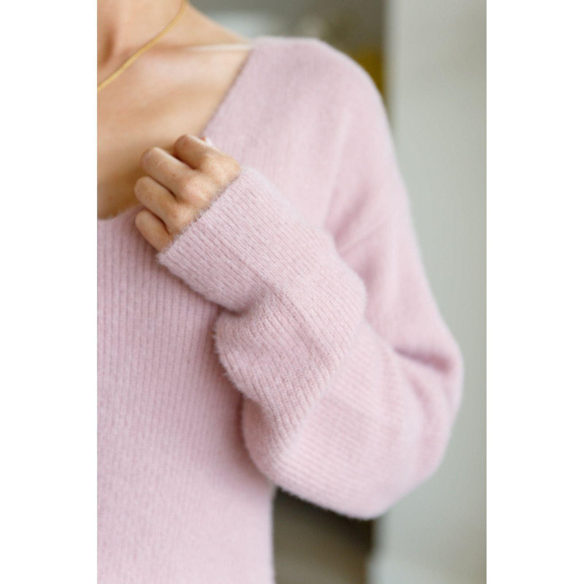 Plush Feelings V-Neck Sweater - becauseofadi