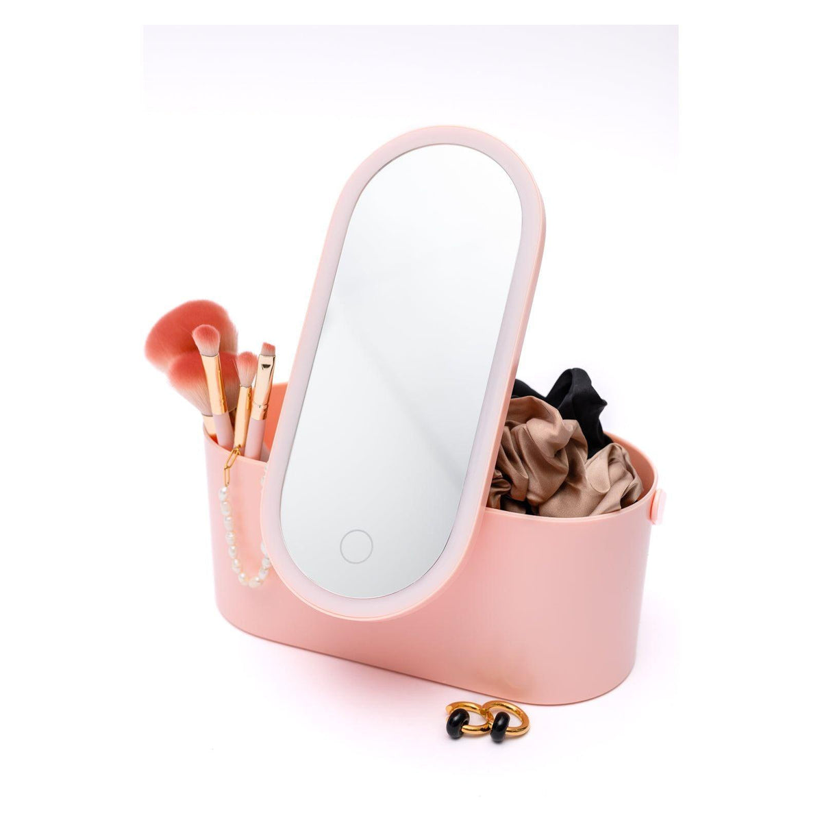 Portable Beauty Storage With LED Mirror - becauseofadi