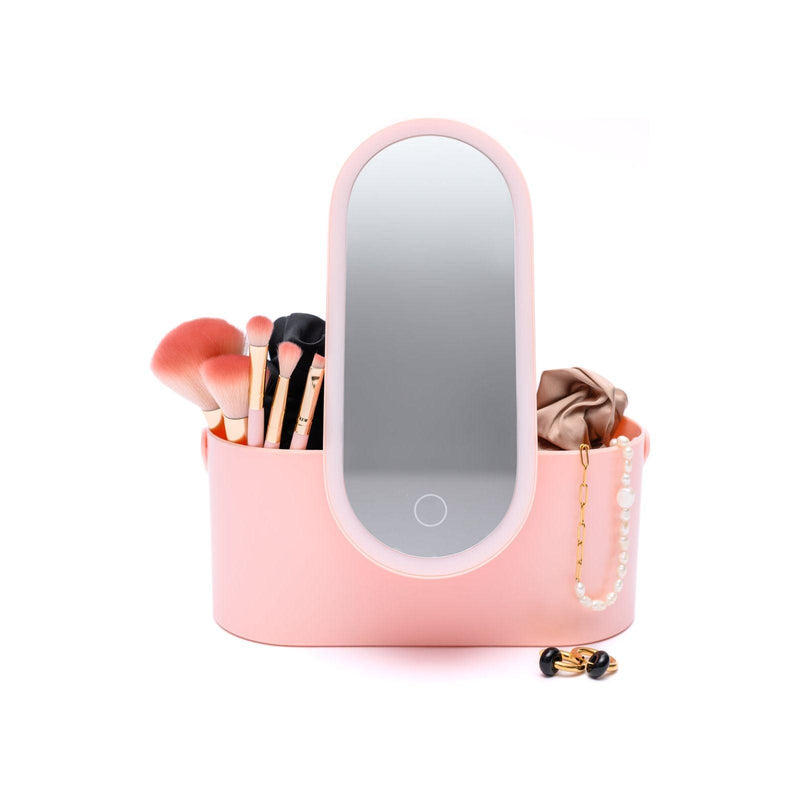 Portable Beauty Storage With LED Mirror - becauseofadi