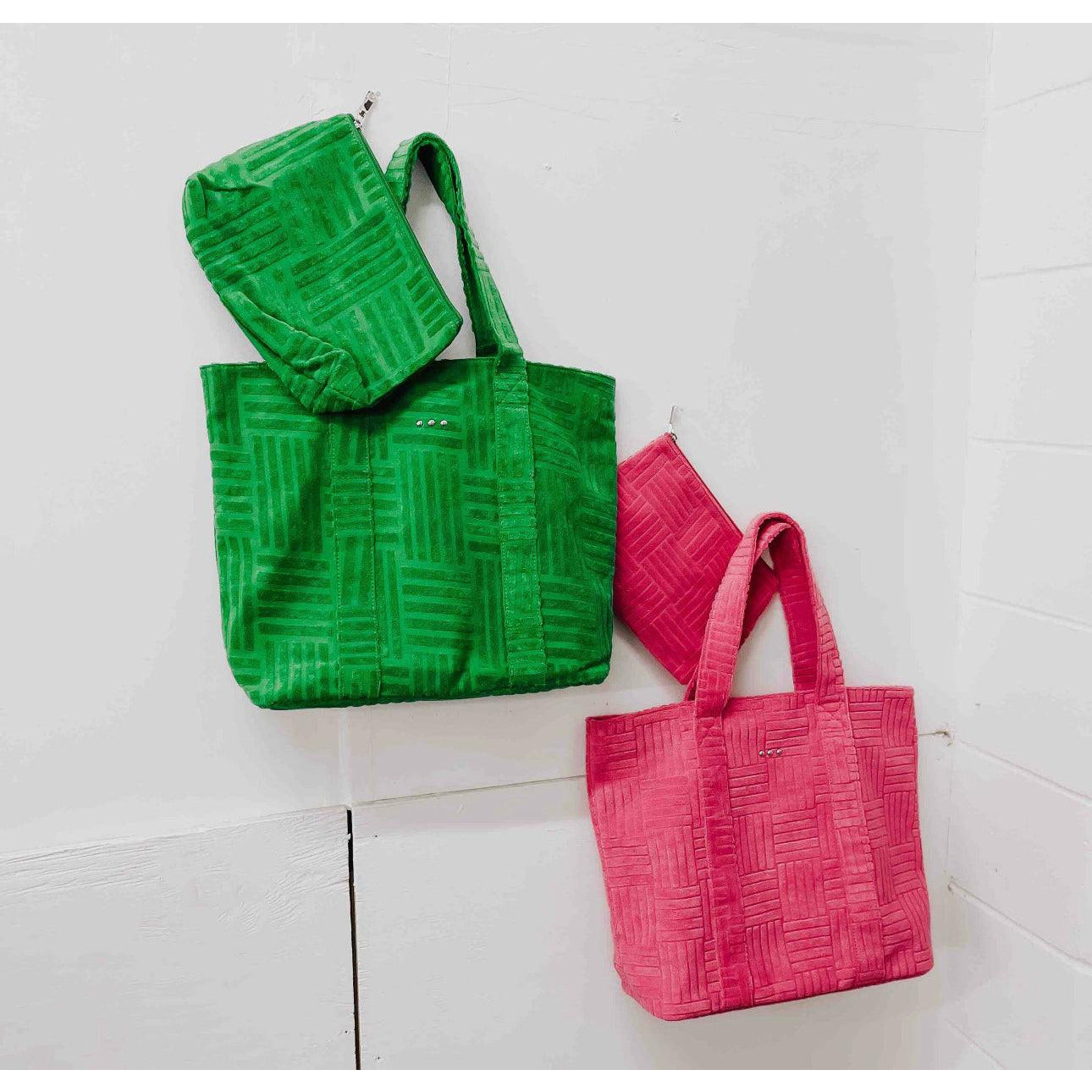 Terry cloth tote on sale bag