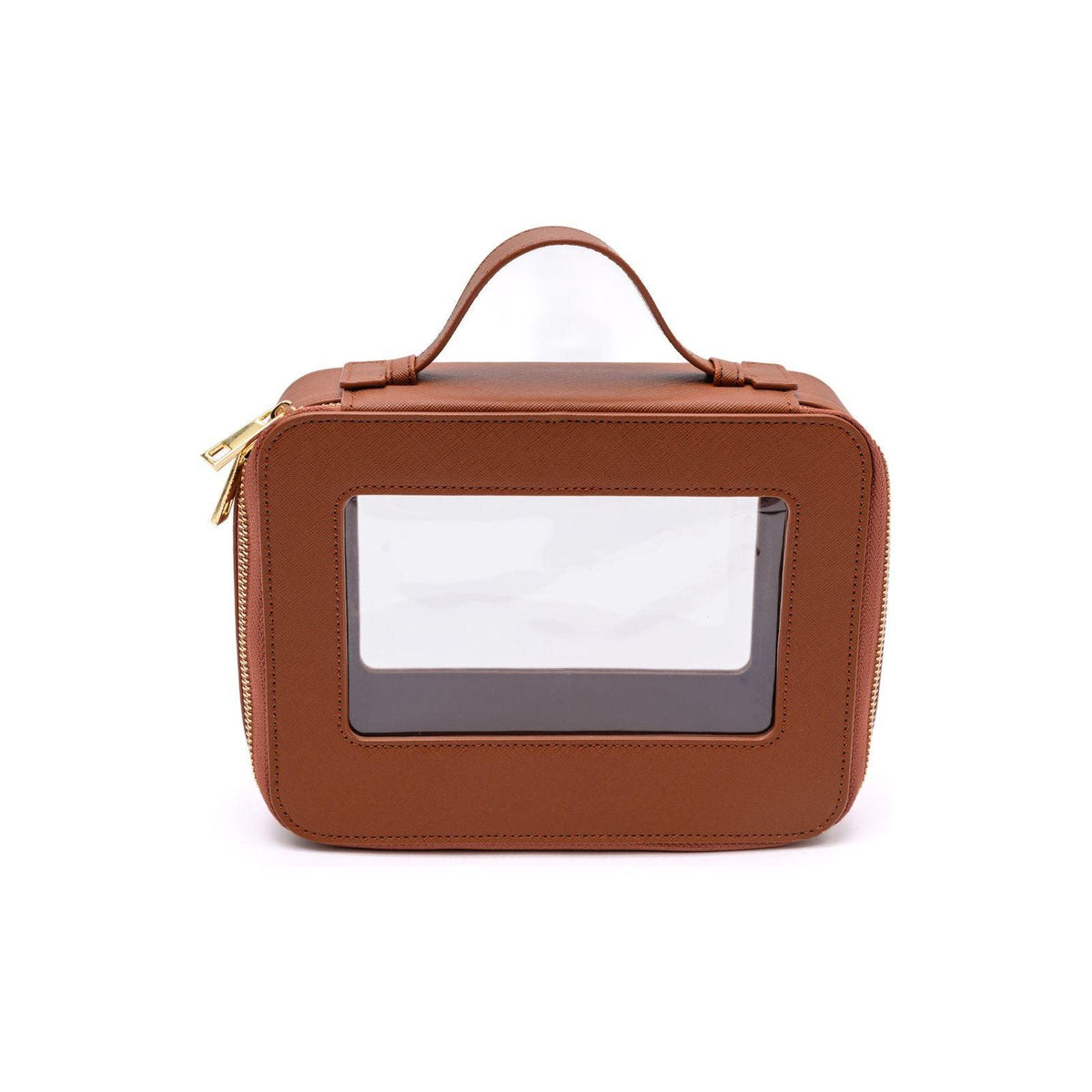 PU Leather Travel Cosmetic Case in Camel - becauseofadi