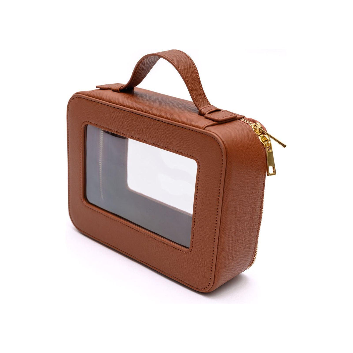 PU Leather Travel Cosmetic Case in Camel - becauseofadi