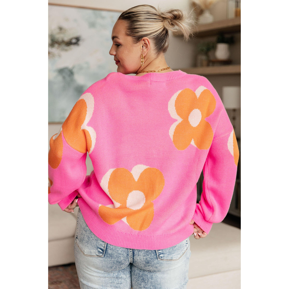 Quietly Bold Mod Floral Sweater - becauseofadi